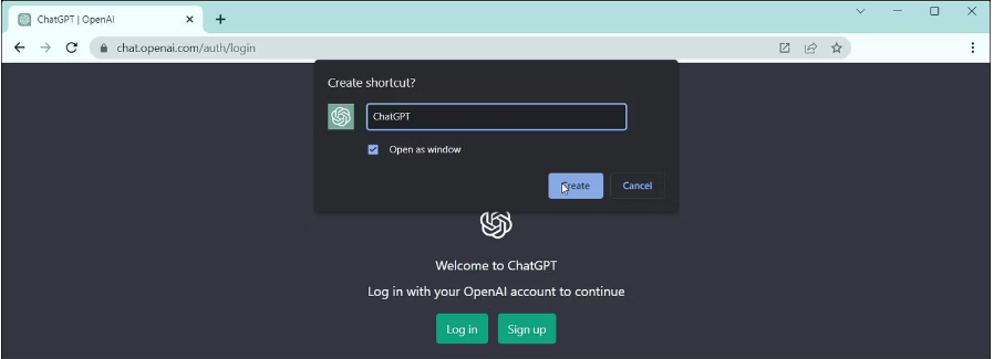 ChatGPT page shortcut